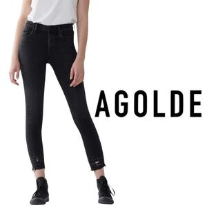 AGOLDE Sophie Mid Rise Skinny Crop Temple - Black Jeans - Size 28